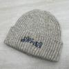 Stickman Embroidered Knit Beanie for Women, Autumn Winter Trendy Cold Hat, Slim Face, Versatile Warm Pile Wool Hat, Fits Big Head Circumference