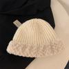 Plush knitted wool hat women's autumn and winter warm versatile cute face small new basin hat winter