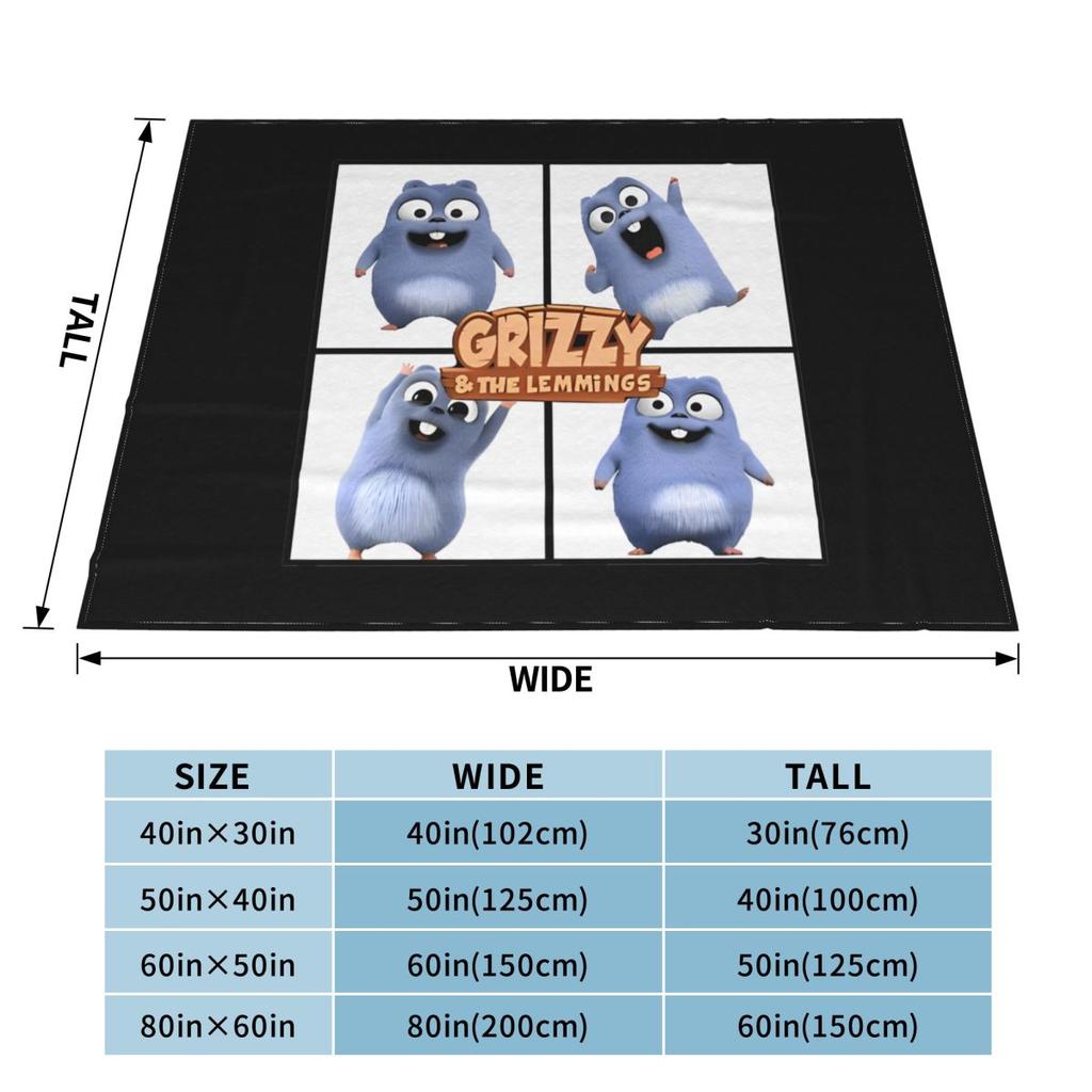 Grizzy Beer Cartoon Blanket Cover Flannel Throw Blanket Home Couch Decoration Soft Warm Bedspreads