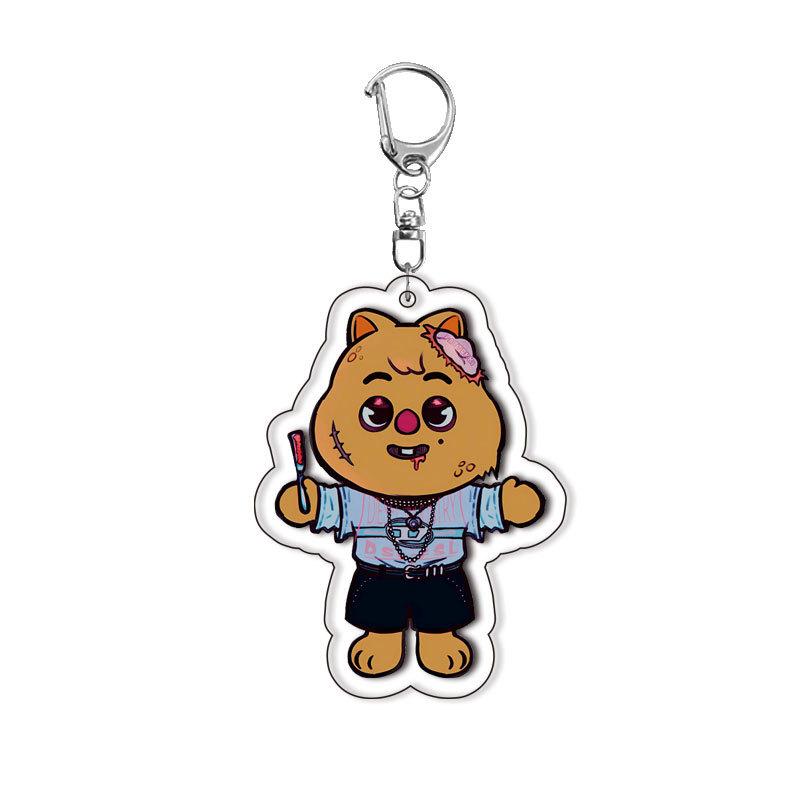 New Stray Kids Cartoon Acrylic Keychain SKZOO FELIX Anime Peripheral Cartoon Pattern Backpack Accessories