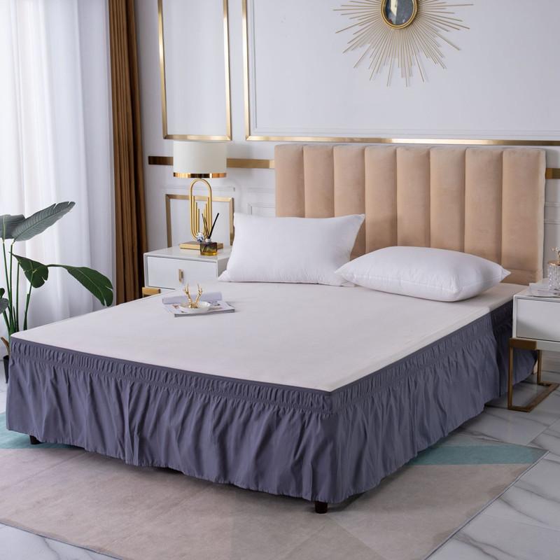 Top Selling Affordable Solid Color Wrap Around Ruffled Bed Skirt with Strong Elastic -Fade Resistant Fabric 15 Inch High