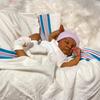 Soft 18 Inch Cloth Body Reborn Babies Dolls Levi Cute Sleeping Realistic Simulation Doll with Dark Skin 3D Painting Lifelike Rebirth Doll Kid Play Toy