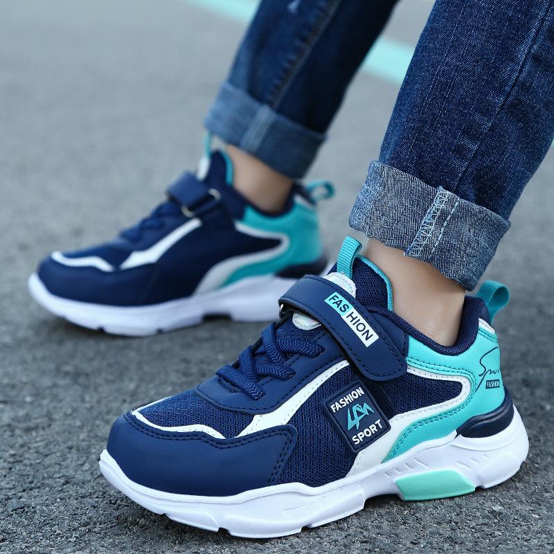 Sports Boys Spring and Autumn Shoes Primary School Students Breathable Boys Mesh Shoes Boys Mesh Shoes Middle Adult Running