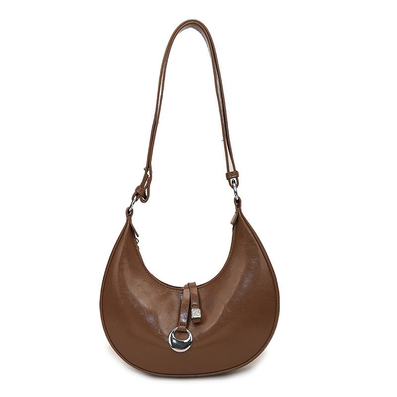 2025 new underarm bag women's large-capacity portable fashion retro shoulder bag niche simple commuter crescent bag