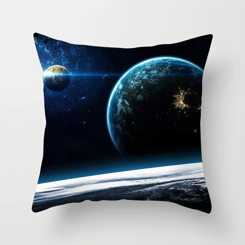 Starry Sky Landscape Planet Series Printed Pillowcase Sofa Seat Cushion Cover Future Sense Home Decoration Embrace