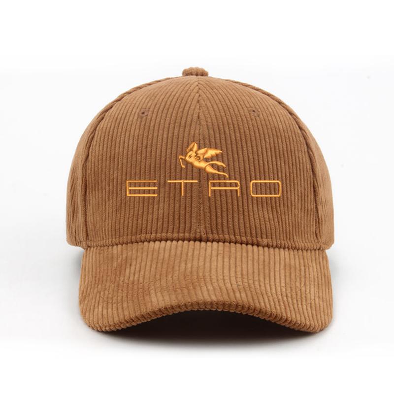 

1pc E.T.R.O embroidered corduroy baseball cap, suitable for both men and women, perfect for autumn and winter, casual headwear