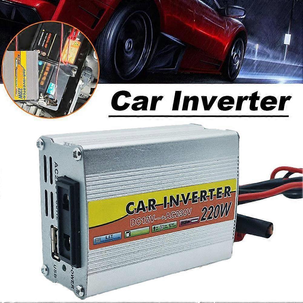 220W Car Mounted Power Inverter Usb Voltage Transformer Portable Dc12V To Ac220V