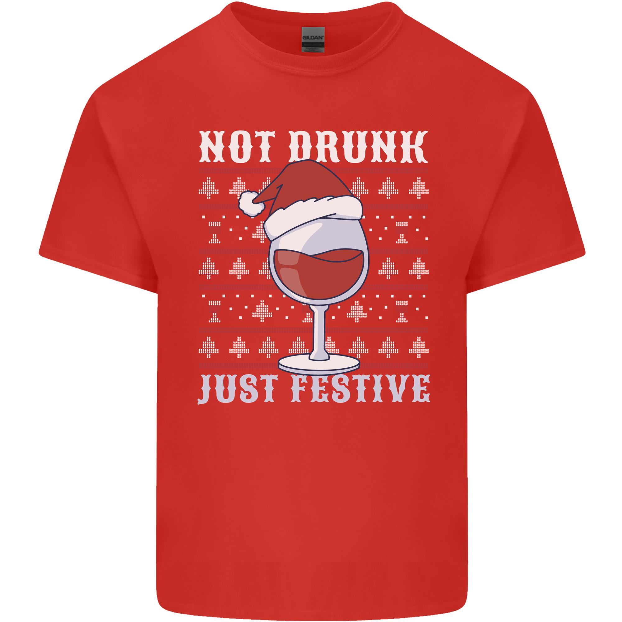Wine Not Drunk Just Festive Funny Christmas Xmas Unisexs Light Cotton TShirt S
