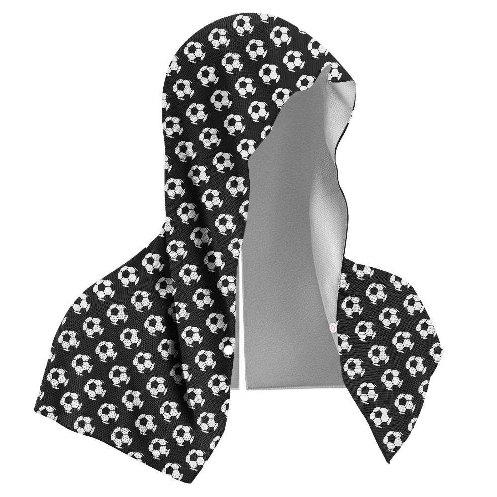 Football Pattern Cool Towel Cool Neck with Buttons Sun Protection Towel Breathable Ice Cool Cap