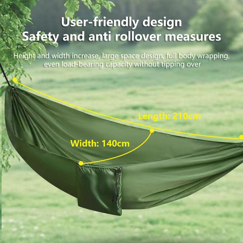 1Set Hammock With Straps And Storage Bag, Lightweight And Durable Textile Material Suitable For Beach Picnics And Hiking Trips