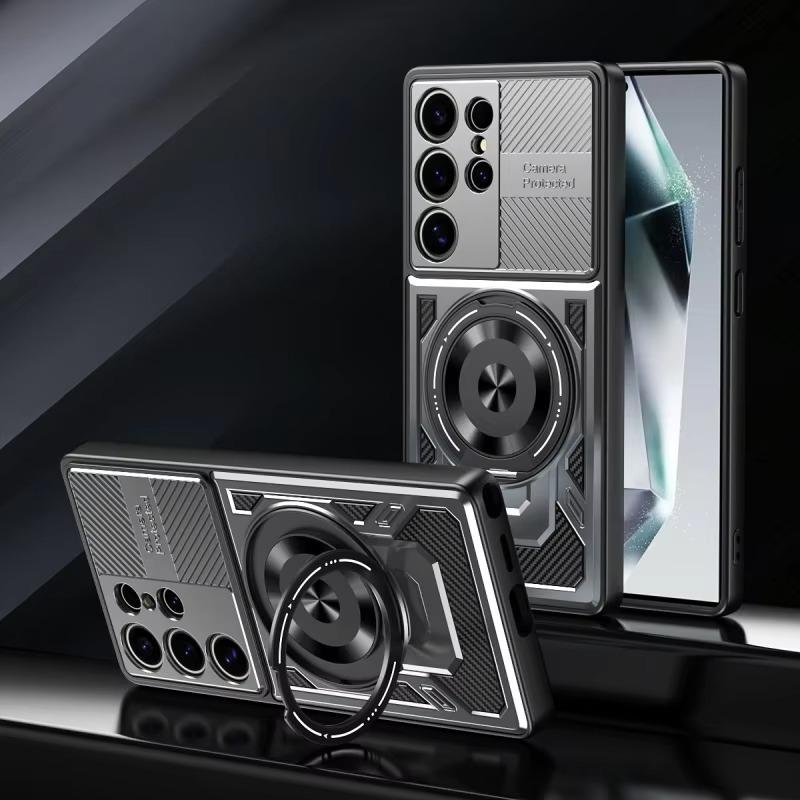 For Samsung Galaxy S25 S24 Ultra S23 FE S22 Plus S21 FE Luxury Magsafe Magnetic Wireless Charging Armor Case