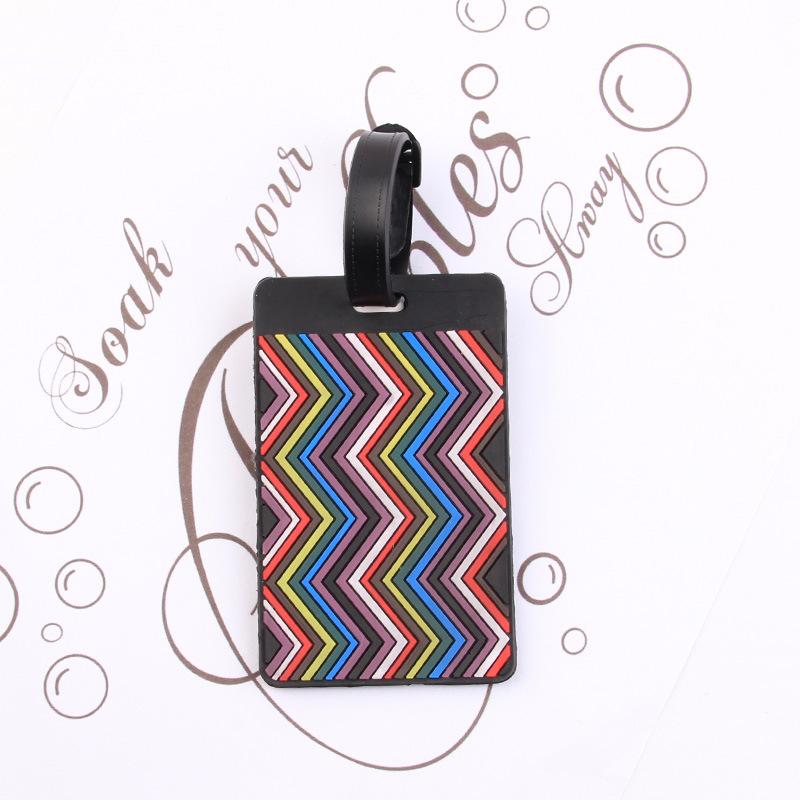 

Багажная бирка-пазл с полосатым принтом из мягкого силикона из ПВХ, держатель для карточек с рисунком, посадочный талон, бирки для багажа в самолет, этикетка для чемодана