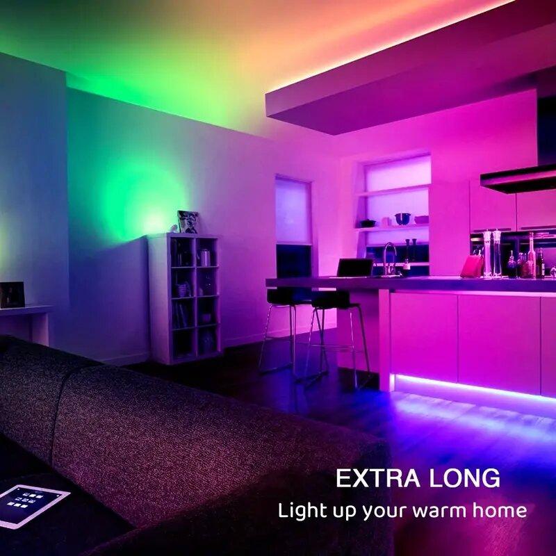 1 LED light strip, suitable for bedroom, home decoration music synchronization light, suitable for room parties, holiday decorat