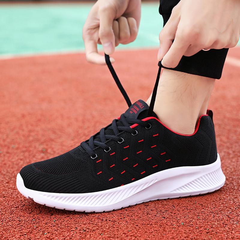Men's Running Sports Shoes Light Knitted Jogging Shoes Breathable Outdoor Sneakers for Walking Traveling Male Trainers