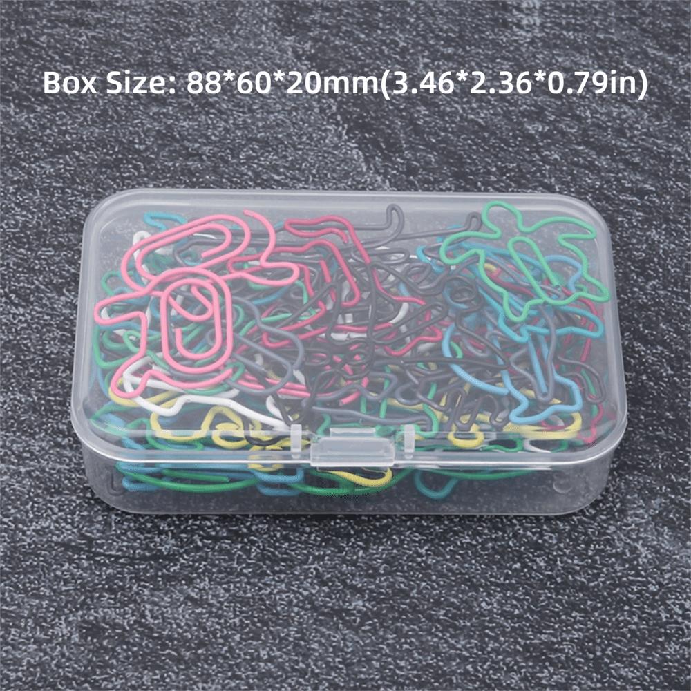 60pcs Plastic-coated Metal Paper Clip 12 Kinds Memo Clips Bookmarks Office Supplies  Office