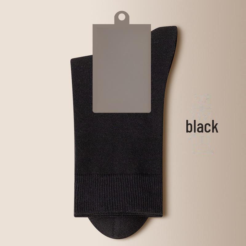 

Мужские черные носки средней длины — осенние, впитывающие пот, дезодорирующие, для любого сезона и делового ношения. One Size Bare Socks