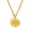 Beliebter Runder Markenanhänger Schmuck Damen Edelstahl Vergoldet Temperament Oktagramm Anhänger Halskette