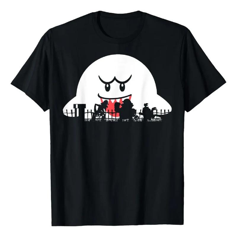 Camiseta Super Mario Boo Trick Or Treat Con Silueta De Hallo S