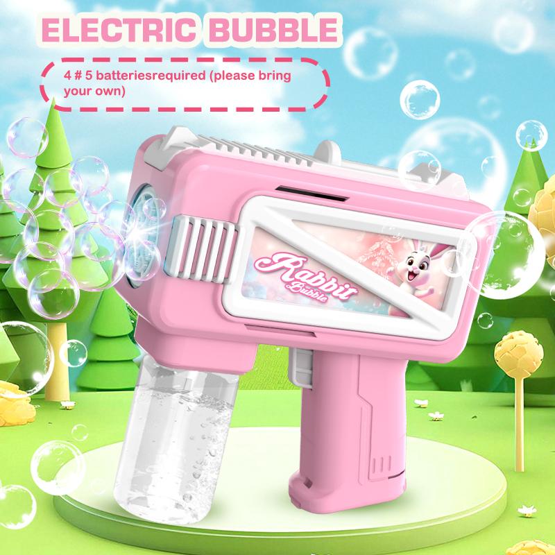 New Electric Cartoon Bubble Gun Children'S Outdoor Interactive Handheld Bubble Toy Outdoor Wedding Without Battery Bubble Water