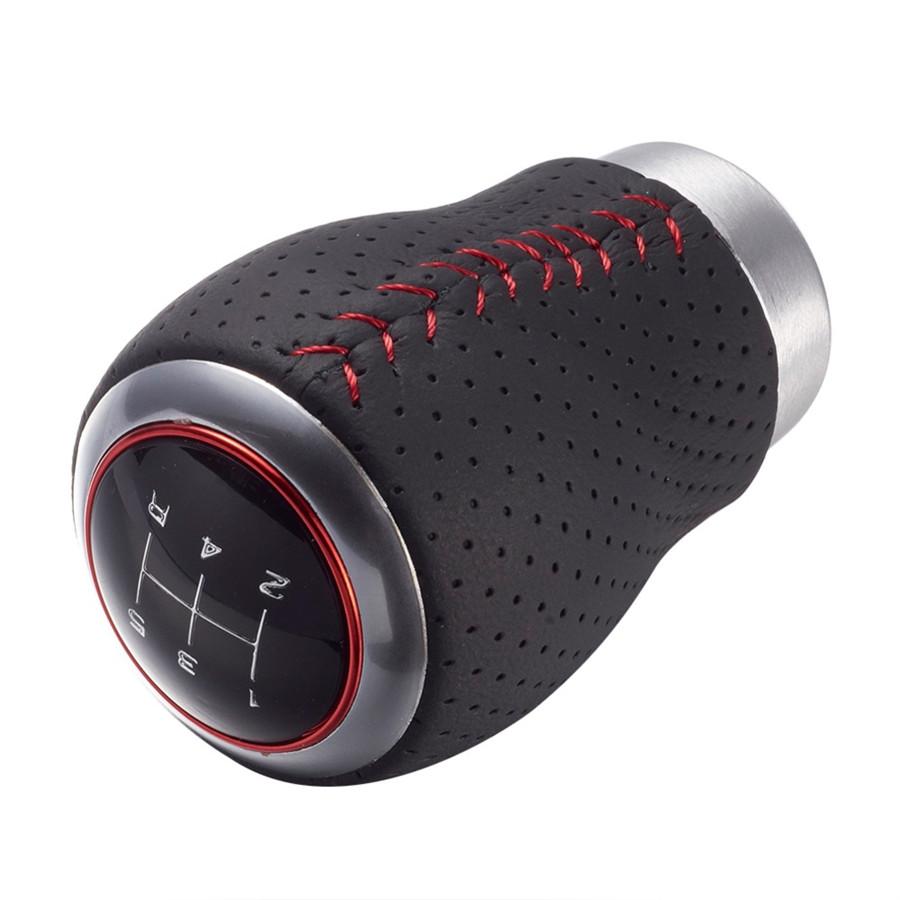 5 Speed Car Gear Shift Knob Manual Transmission Shift Lever Black & Red