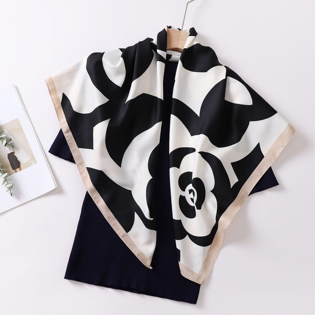 New silk scarf 91 large square scarf fashionable versatile fashion foreign style French scarf women's shirt shawl scarf wholesale