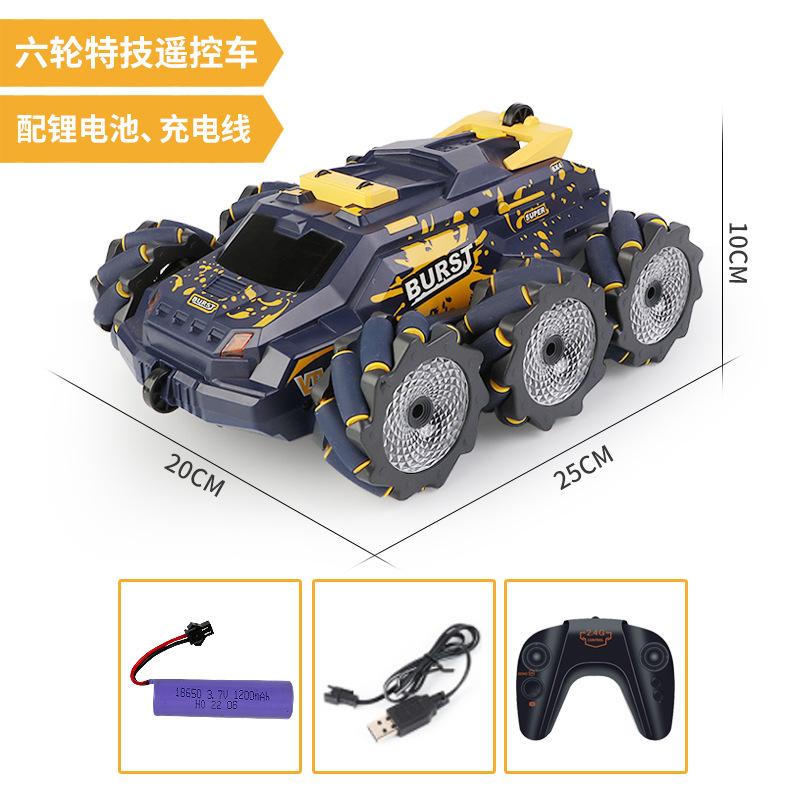 Swing Arm Deformation Six-wheel Stunt Car Gesture Sensing Remote Control Car Spray Drift Off-road Car Toy