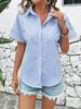 2025 Spring/Summer Women's Striped Short-Sleeve Cardigan & Casual Top