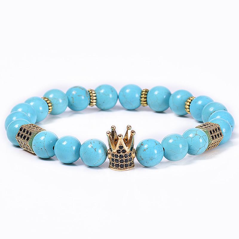 

JYL TS Bracelet Octopus Crown Beaded Unique Enhances Creativity & Charm Natural Turquoise - Elastic Cord стеля кольору