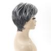 Synthetic Short Wave Wigs With Bangs Women Black Gray Wig Women Layered Hair for Daily Cosplay Heat Resistant Fibre