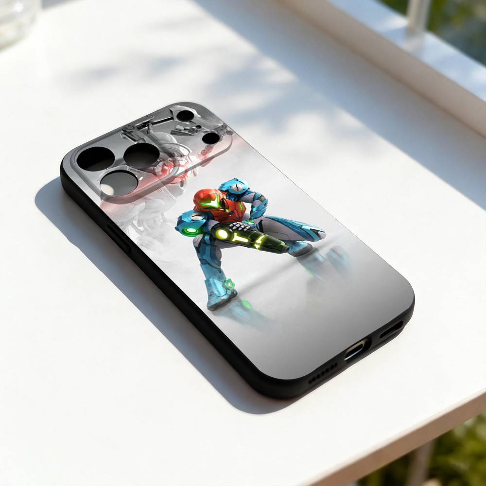 

Game M-Metroid Dread For iPhone 17,16,15,14,13,12,11,Pro,Max,Plus,E,SE4,Air,Mini Black Soft Cover Phone Case iPhone15plus