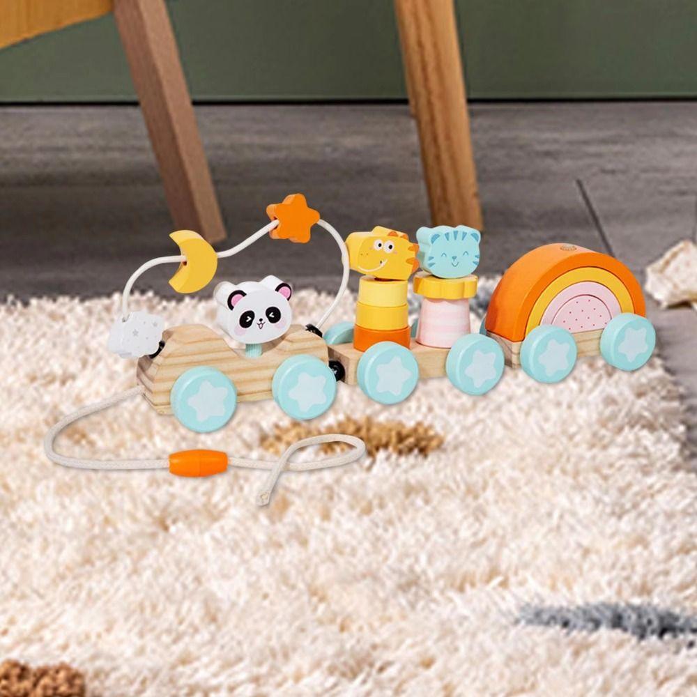 Educational Magnetic Wooden Train Toys Magnetic Digital Train  Toddler