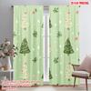 2pcs,2D Plane Printing Pattern Curtains Christmas Tree Snowflakes Durable 100% Polyester Fabric (without Rod) Home Decor for