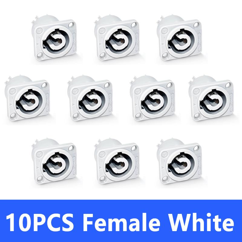 NAC3FCA NAC3FCB 3Pin Power Connector LED Speakon Male Plug Blue (Input)+White (Output) Plug+Female Socket 20A 250VAC