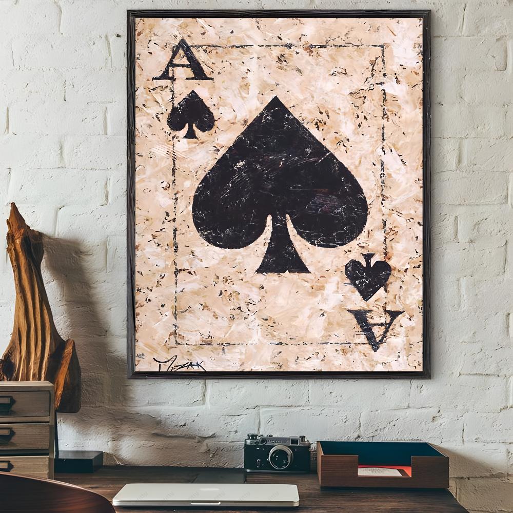 Cool Playing Card Fashion Luxury Poster Sticky Wall Art Printing Waterproof Home Living Bed Room Bar Aesthetic Decor