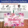 2D Flat, 1pc "Happy Mother's Day" Watercolor Floral Plaque, 12"×8" - Pink & Purple Flower Decor Sign - Aluminium Wall Hanging Decoration, Mother's