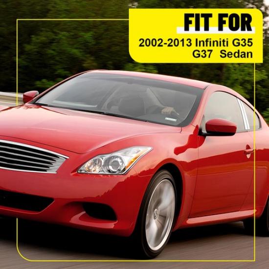 Chrome Pillar Posts Covers 6PCS Door Trim FOR INFINITI G35 G37 Sedan 2007-2014 A