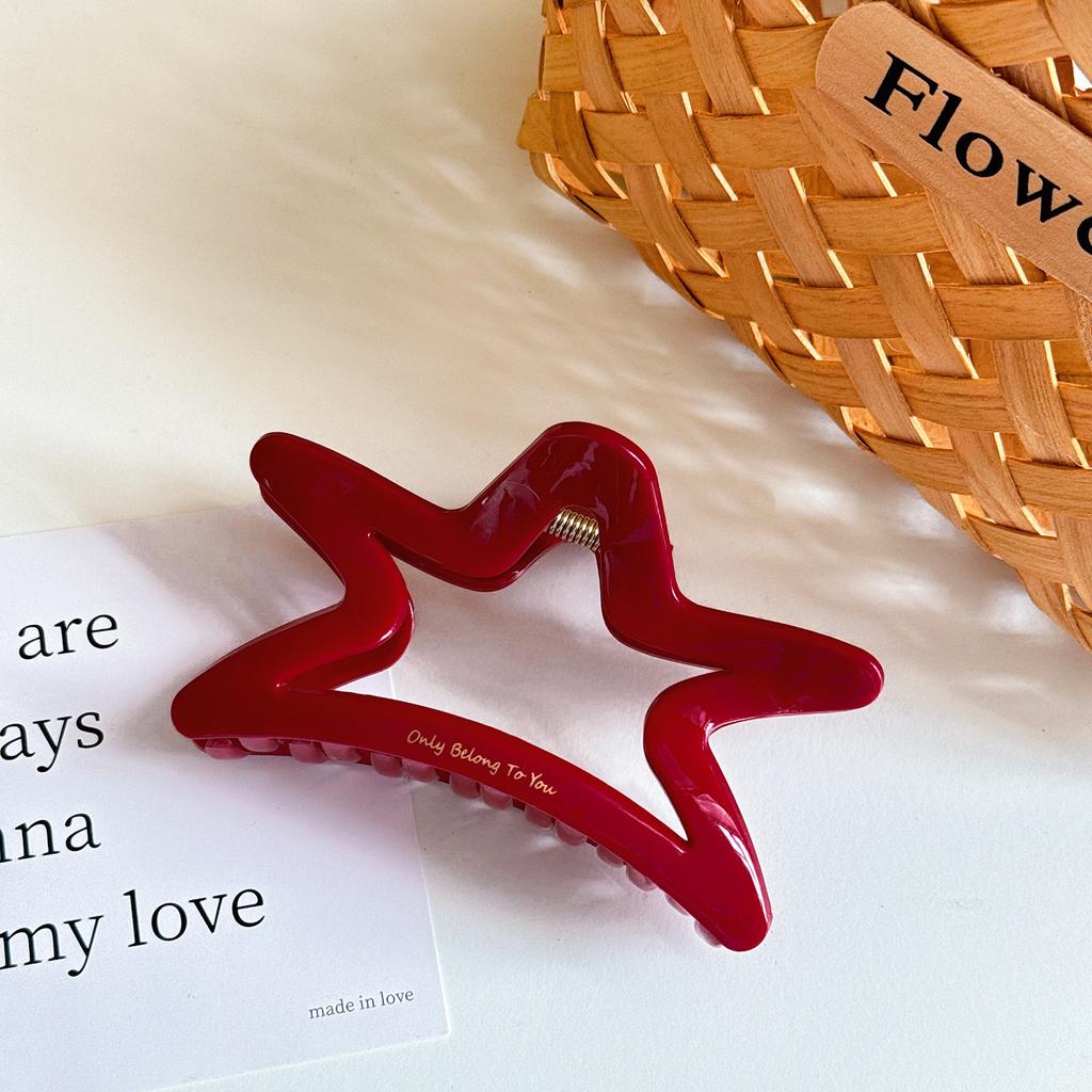 Fashionable Versatile Red Big Hair Claw Clip Ideal For Everyday And Events Special