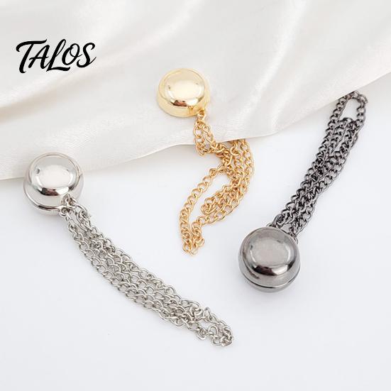 Trouser Leg Clips 2Pcs Magnetic Clothing Pin for Shortening Pants Legs, Button Clip Legs Shirt Sleeves Hems, Clothes Decorative with Chain No