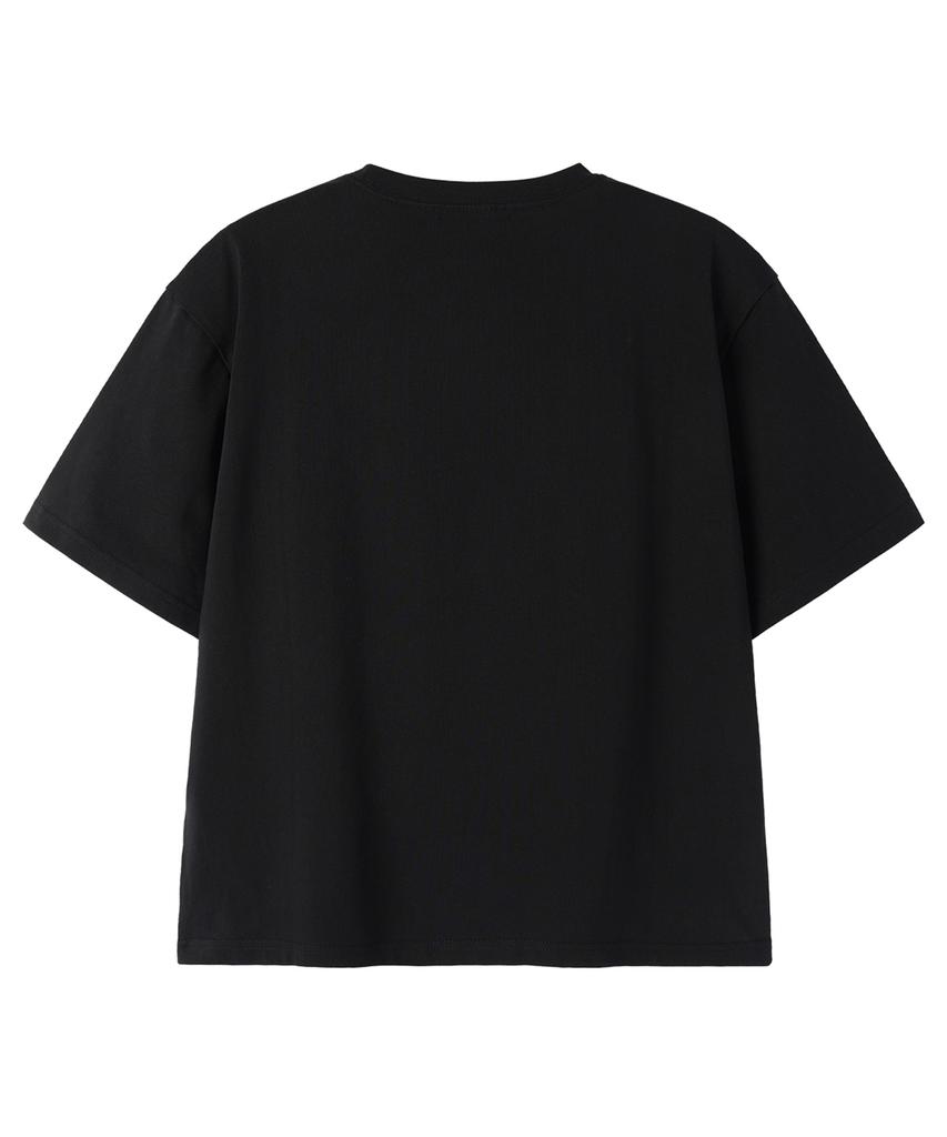 Opeunyadeu(Owai) Metal Logo Crop Tee - Black