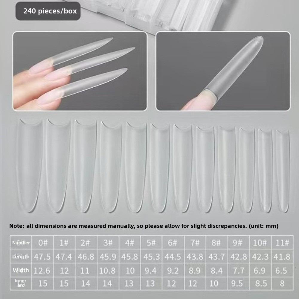 Coffin Shape Sandwich Nail Forms Ultra-Thin False Nails Nail Tips  for Profional Use In Nail Salons