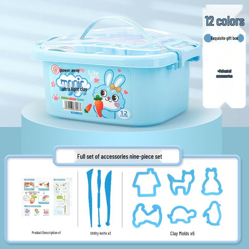 24-Color Large Pack White Clay Plasticine for Toddlers