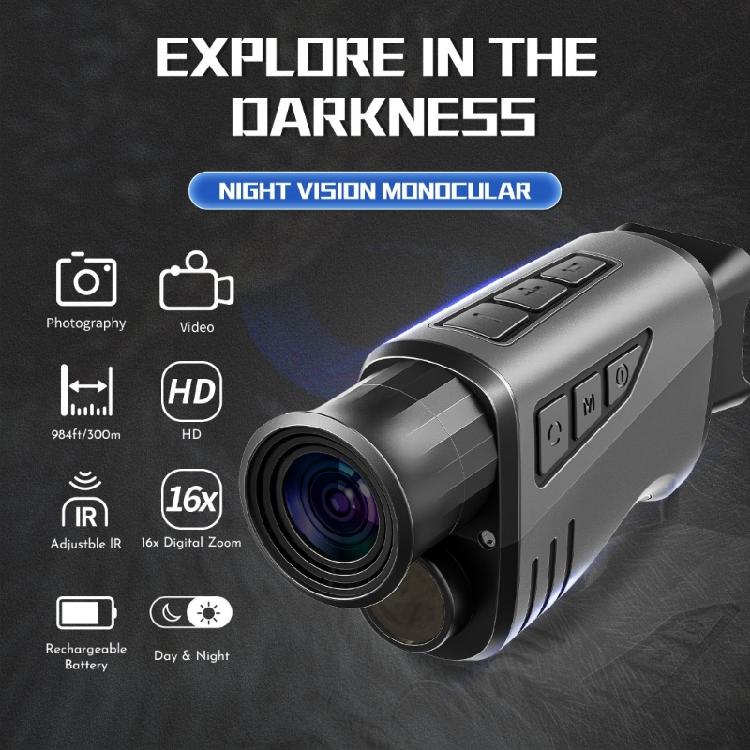 IR Night View Monocular 1080P Recording 16x Digital Zoom Hunting Telescope For Outdoor Enthusiasts