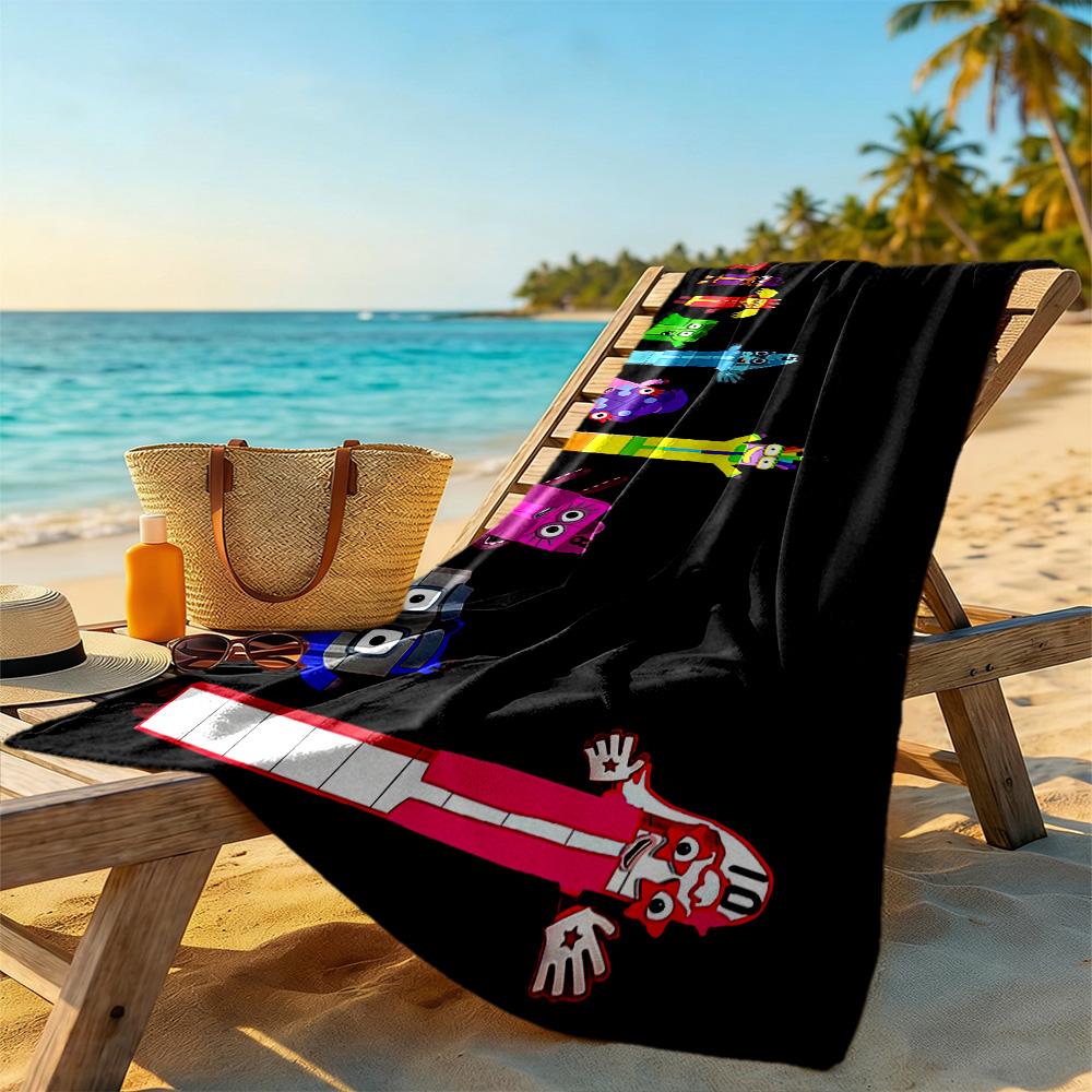 Numberblocks Beach Towel Soft Durable Quick-Dry Comfortable Lightweight Suitable for Sports, Travel, Swimming, Yoga, Bathroom, Beach, And Pool