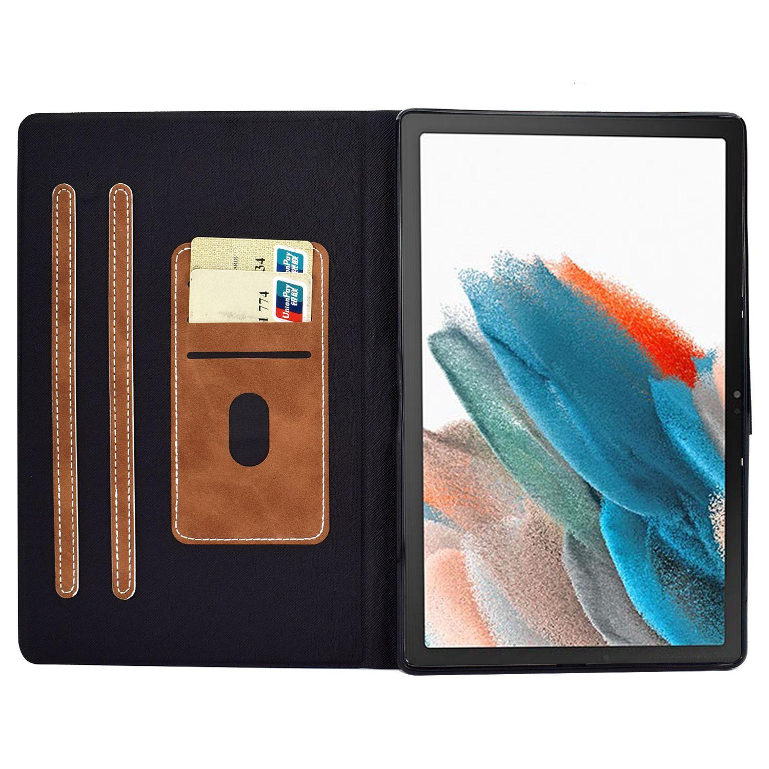 

For Samsung Galaxy Tab A8 10.5 (2021)/(2022) SM-X205/SM-X200 Leather Tablet Case Card Holder Stand Cover Brown