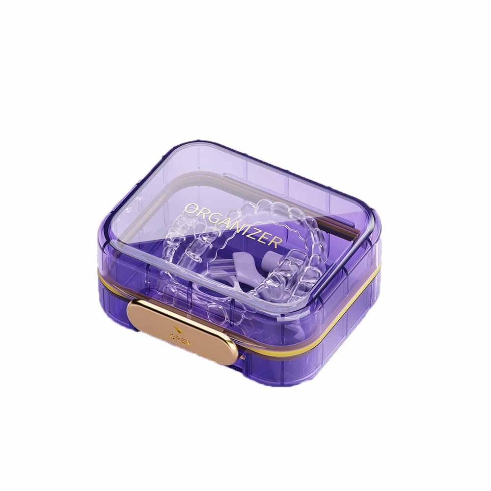 

Transparent Invisible Braces Box Large Capacity Dental Braces Container Denture Storage Case Home фиолетовый