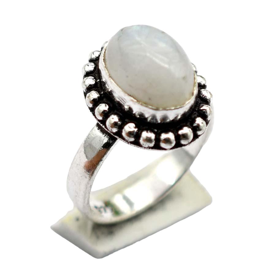 Moonstone Ethnic Handmade Ring Jewelry US Size-5 R 5608