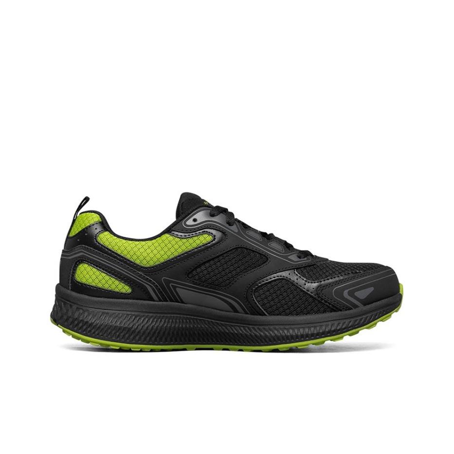 Skechers Go Run Consistent Comfortable Mesh Cushioning Breathable Lightweight Low Top Running Shoes Men Sneaker Black Green 220081-BKLM