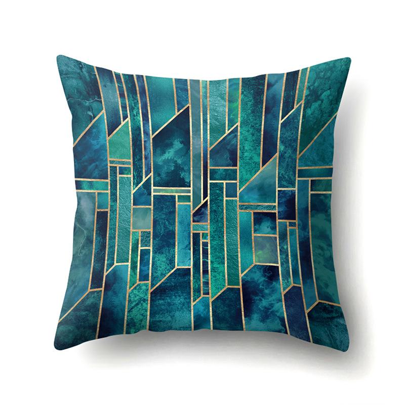 Polyester Pillow Case Automobile Decoration Home Printed Pillow Case Waist Cushion Cover Car Cushion Head Cushion Cover