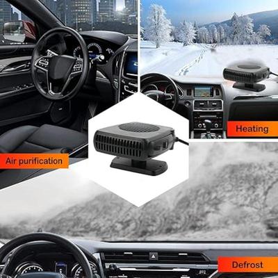 Aquecedor de Carro Portátil - Ventilador Elétrico 2 em 1 de Aquecimento e Resfriamento Rápido, Desembaçador e Desembaçador Automotivo 12V/24V com Temperatura Ajustável