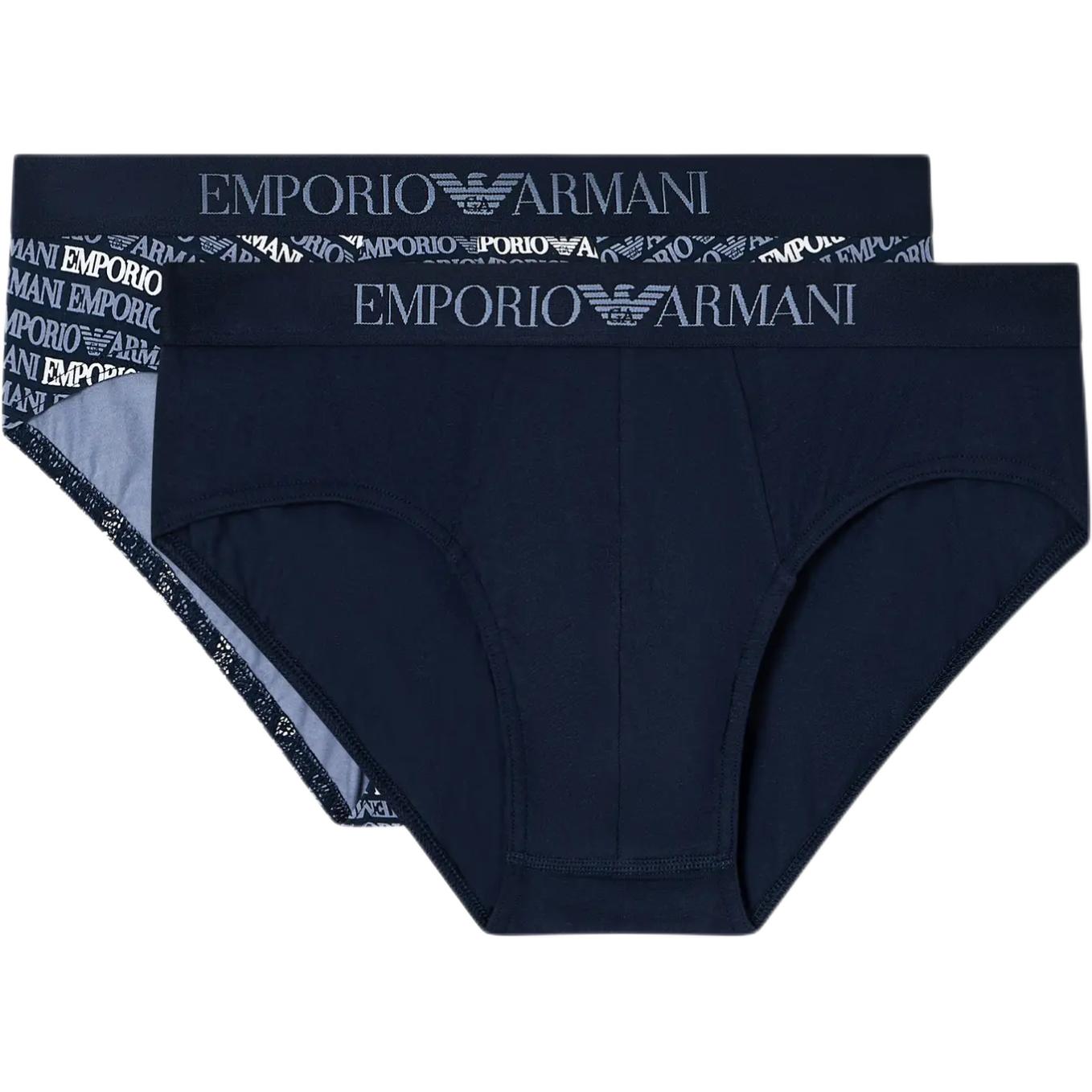 Emporio Armani FW25 Хлопковые эластичные трусы, упаковка из 2 шт., мужское нижнее белье EM000251-AF14994-MB309 XL